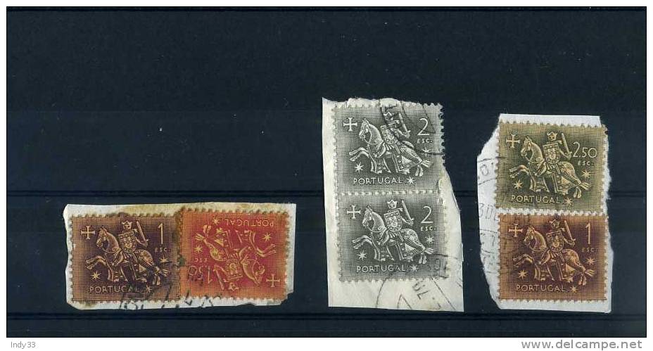 - PORTUGAL . TIMBRES SCEAU DU ROI DENIS SUR FRAGMENTS - Lotes & Colecciones