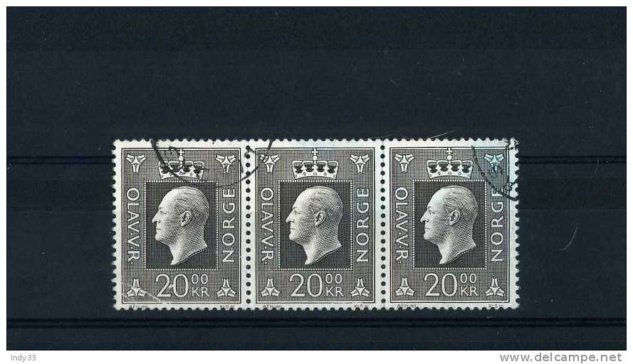 - NORVEGE . BANDE DE 3 TIMBRES OBLITEREE - Used Stamps