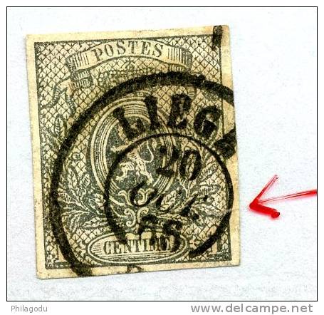 22  Petit Pli Kleine Plooi + Fente  Riss    Cote 170 E   4 Marges  4 Randen - 1866-1867 Coat Of Arms