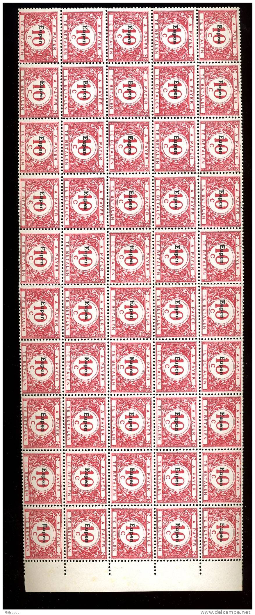 9 Variétés Dans Ce Bloc De 50 X  OC102-V2  Cote 194 Euros - Stamps