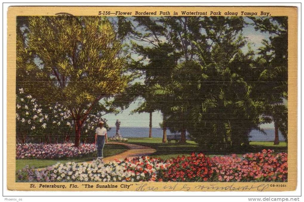 UNITED STATES - Downtown St. Petersburg Fla., "The Sunshine City", Waterfront Park, Year 1959 - St Petersburg