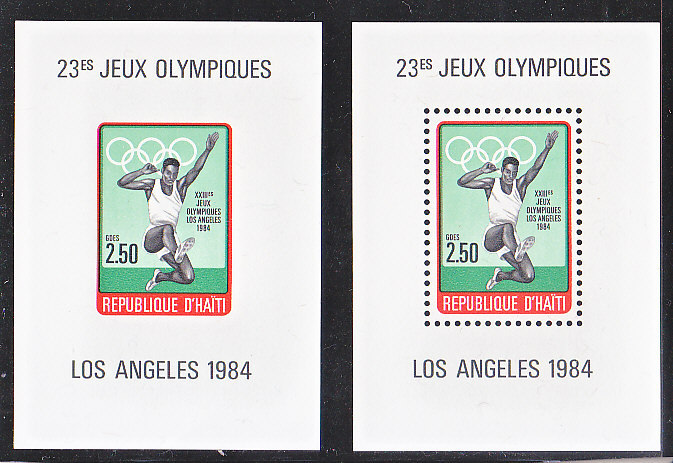 OLYMPICS - HAITI - 1984 LOS ANGELES SOUVENIR SHEET PERF & IMPERFORATE MINT NEVER HINGED - Summer 1984: Los Angeles