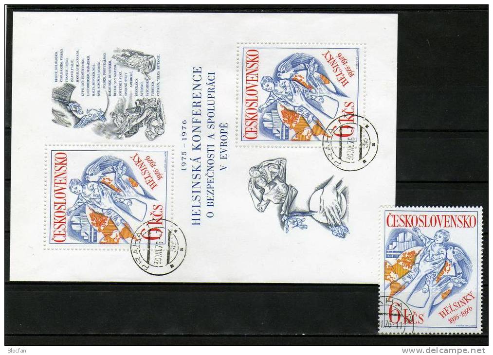 KSZE Zusammenarbeit In Europa 1976 CSSR 2335 Plus Block 33 O 7€ CEPT - Mitläufer - Used Stamps