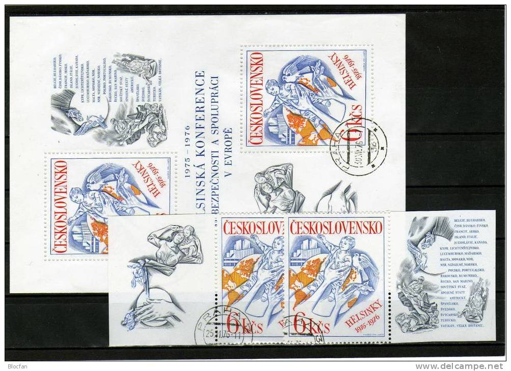 KSZE Schlußakte Helsinki 1976 CSSR 2335, 2ZD, Block 33+ FDC O 20€ CEPT Sympathie-Set - Andere & Zonder Classificatie