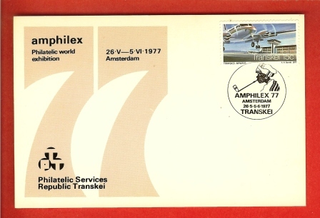 TRANSKEI 1977 Postcard Amphilex 77 Stampnr 23 - Philatelic Exhibitions