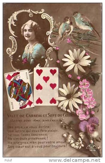 Valet De Carreau Et Sept De Coeur ....    (15246) - Playing Cards