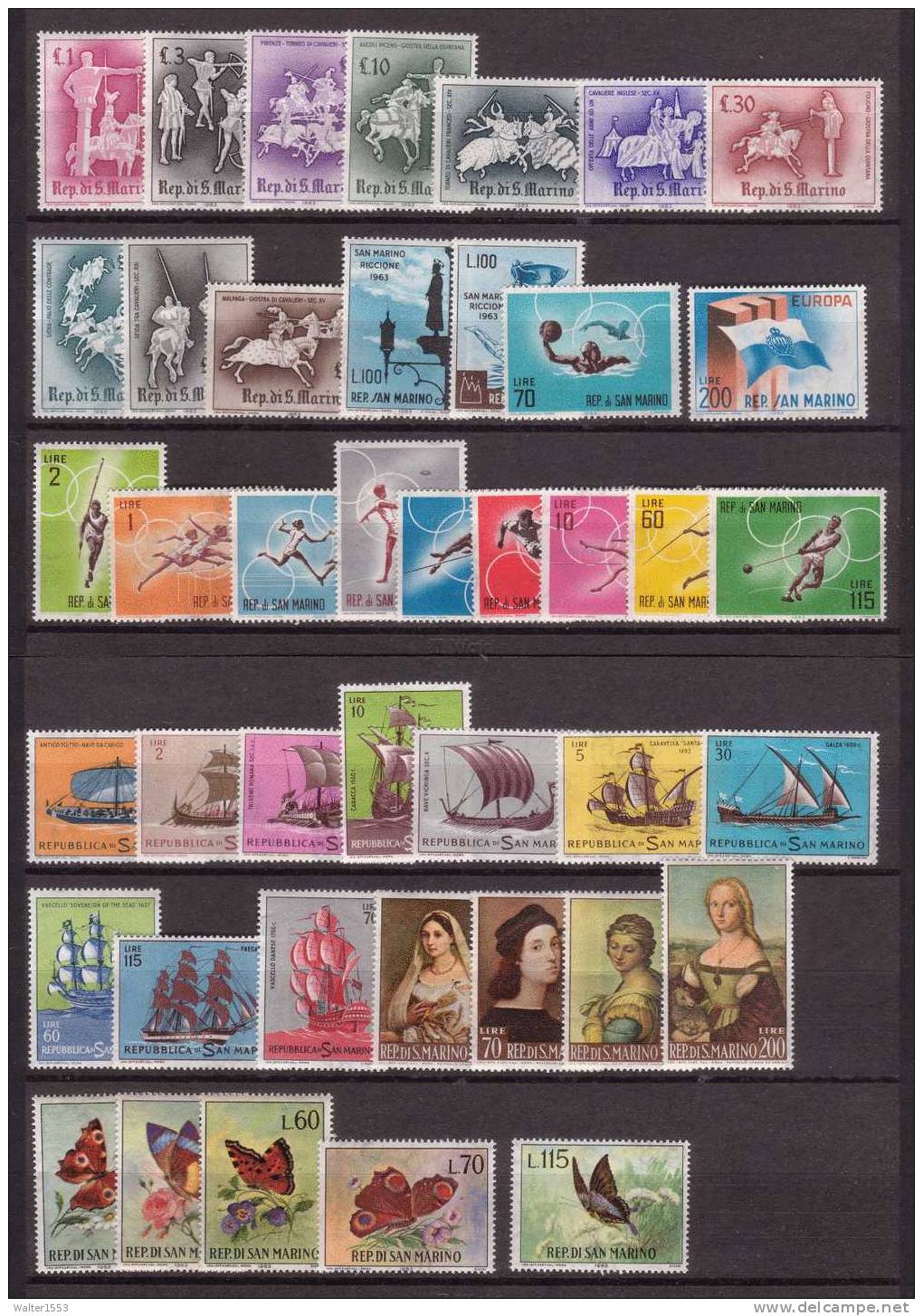 SAN MARINO 1963 ANNATA COMPLETA 42 VALORI ** MNH - Full Years