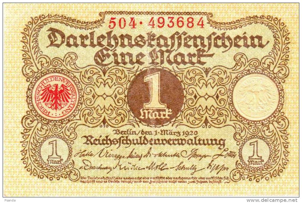 Germany 1920  1  Mark . - Deutsche Golddiskontbank