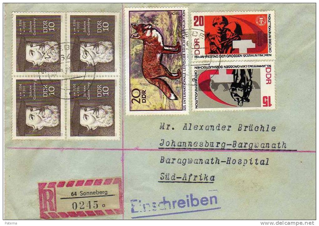 Carta, Certificada, SONNEBERG 1970, (Alemania), Cover, Lettre - Cartas & Documentos