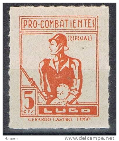 Pro Combatientes 5 Cts LUGO, Guerra Civil - Viñetas De La Guerra Civil