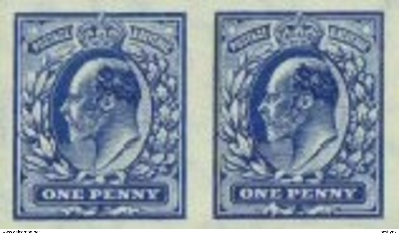 GREAT BRITAIN 1913 Edward IMPERF With WMK PAIR Printer's Sample Trial [PRINT:1000] - Plaatfouten En Curiosa