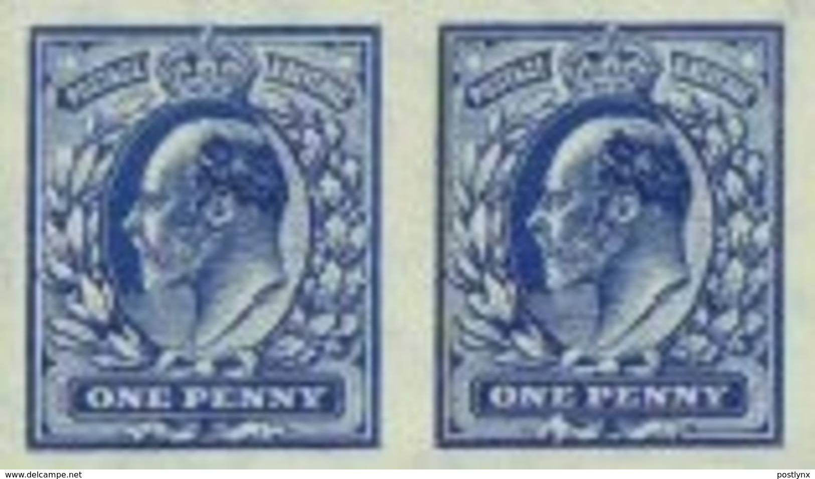 GREAT BRITAIN 1913 Edward IMPERF With WMK PAIR Printer's Sample Trial [PRINT:1000] - Errors, Freaks & Oddities (EFOs