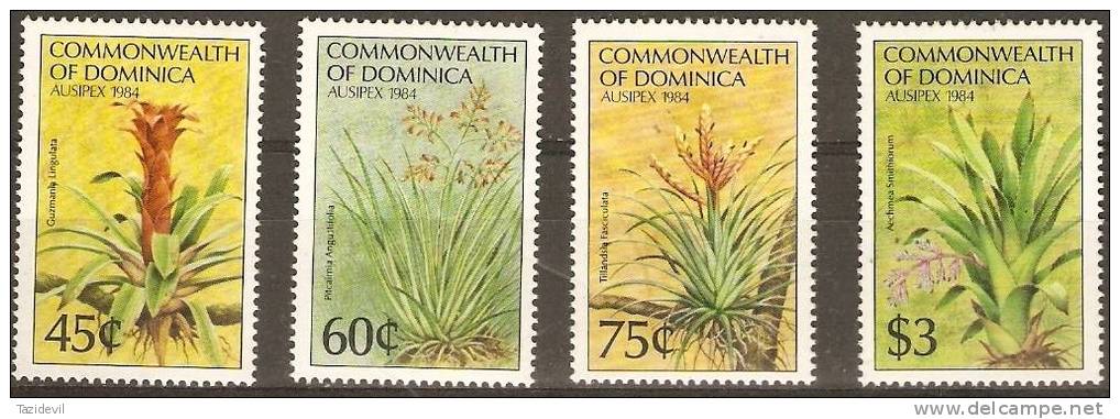 DOMINICA - 1984 Ausipex - Plants. Scott 847-50. MNH ** - Dominica (1978-...)