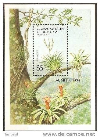 DOMINICA - 1984 Ausipex Souvenir Sheet - Flowering Plants. Scott 851. MNH ** - Dominica (1978-...)