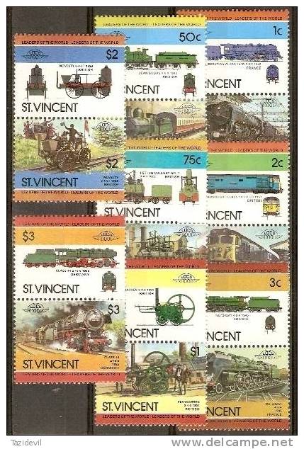 ST VINCENT - 1984 Trains. Scott 747-54. MNH ** - St.Vincent (1979-...)