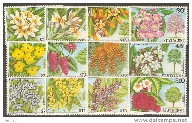 ST VINCENT - 1984 Flowering Trees. Scott 719-30. MNH ** - St.Vincent (1979-...)