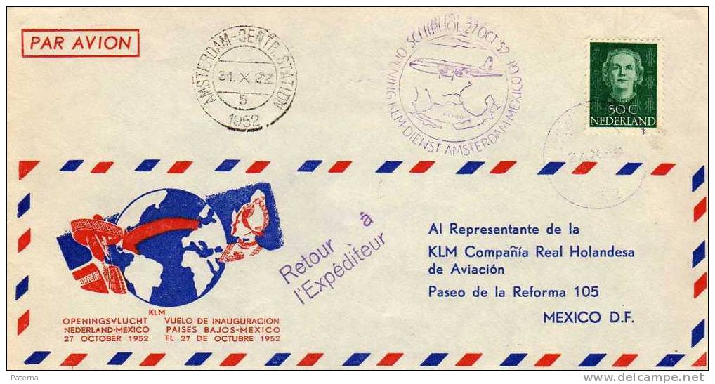 Carta, , Aérea, AMSTERDAM 1952( Holanda)  Cover, Lettre, Letter - Covers & Documents