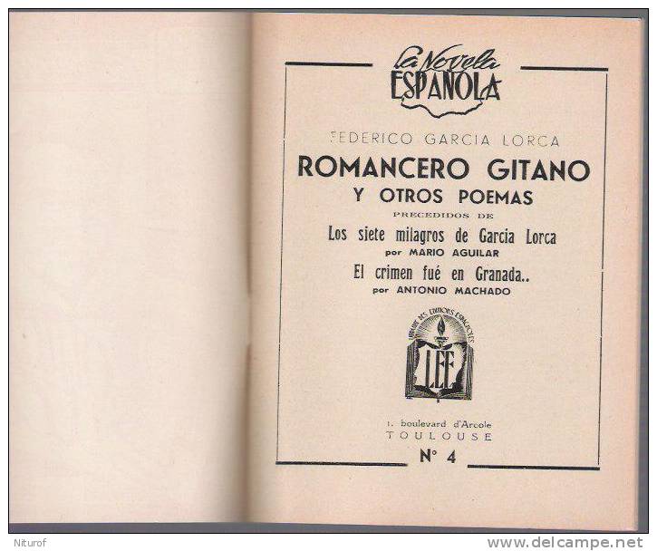 LORCA : ROMANCERO GITANO Y Otros Poemas- LEE Toulouse - - Littérature