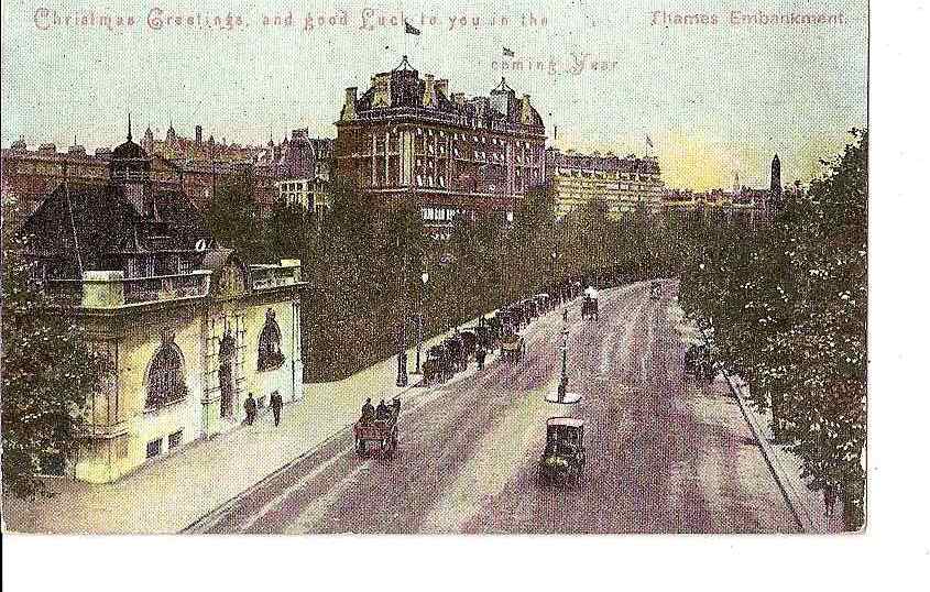 CHRISTMAS GREETINGS AND GOOD LUCK LO YOU IN THE COMING YEAR THAMES EMBANKMENT REF 18023 - River Thames