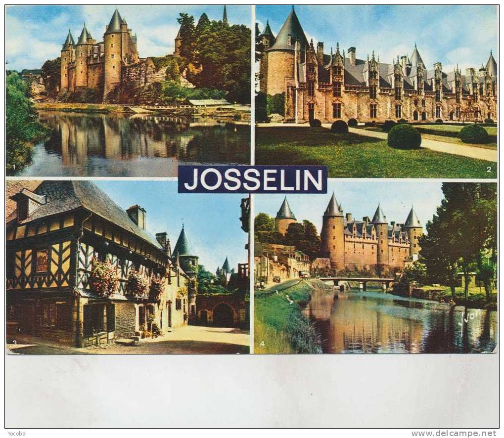 Cp , 56 , JOSSELIN , Multi-Vues , Voyagé 1972 - Josselin