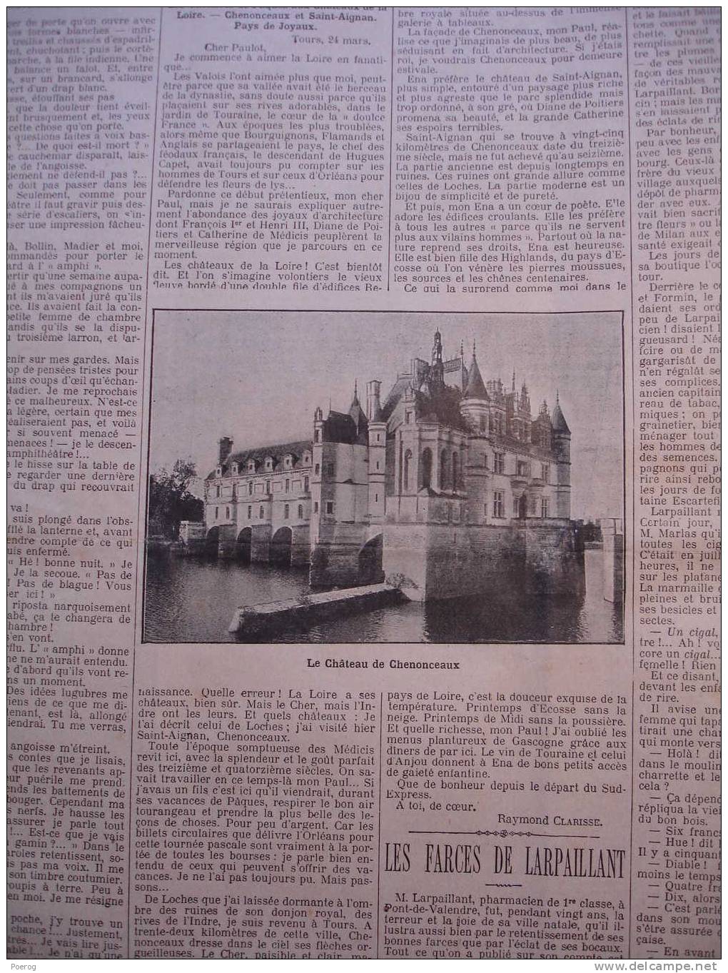 GRAVURES De 1906 - ITALIE INCENDIE DANS UN BAL - CRIME DE LA RUE SAINT MAUR - CHATEAU DE CHENONCEAUX - PONT DE VALENDRE - Collections