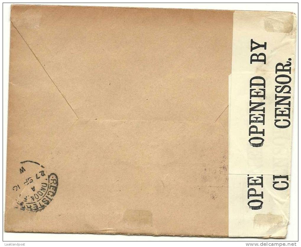 SWEDEN 21-9-1910 ILLUSTR.(SEPARATOR) CENSORED REGIST.COVER STOCKHOLMTO UK - Brieven En Documenten