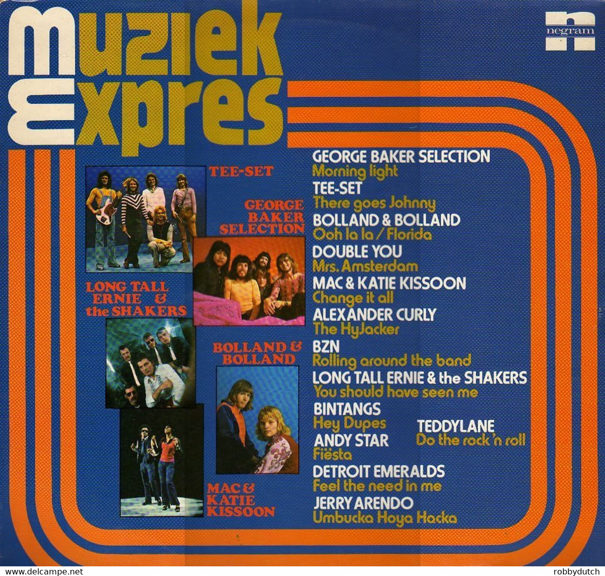 * LP *  MUZIEK EXPRES 14 ORIGINELE HITS - BINTANGS / BOLLAND / BAKER / LONG TALL ERNIE A.o. - Compilations