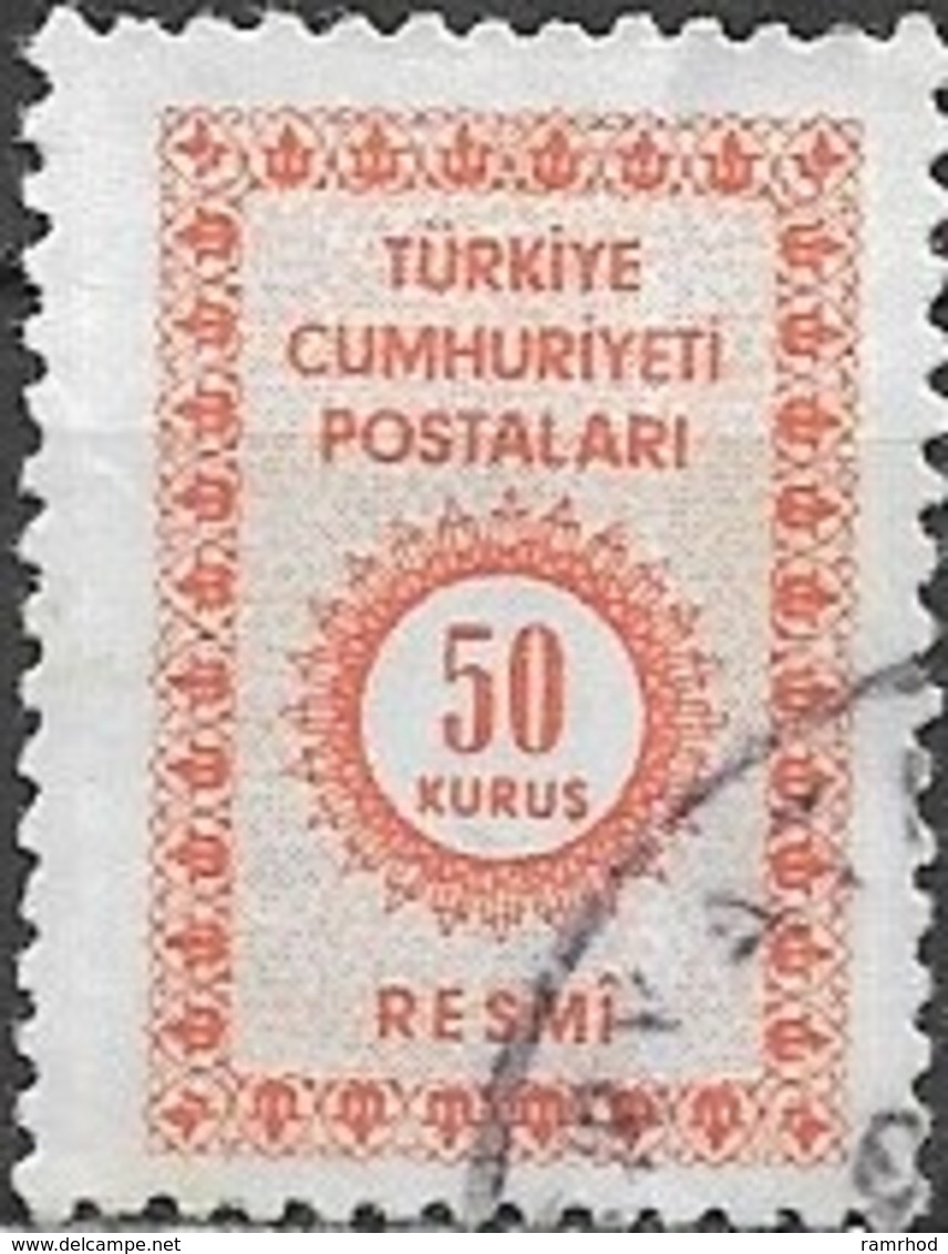 TURKEY 1965 Official - 50k Orange FU - Timbres De Service