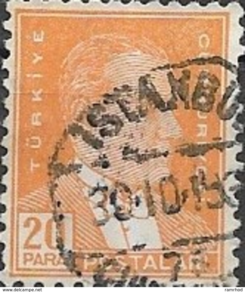 TURKEY 1931 Kemal Ataturk -  20pa. - Orange FU - Gebraucht