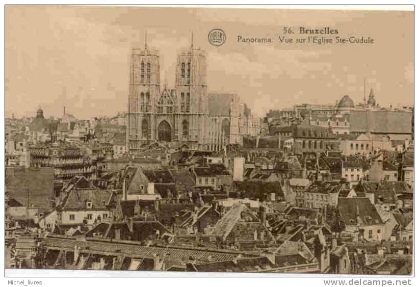 Bruxelles - 56 - Panorama - Vue Sur L'Eglise Ste-Gudule - Pas Circulé - Dos Divisé - TBE - Panoramische Zichten, Meerdere Zichten