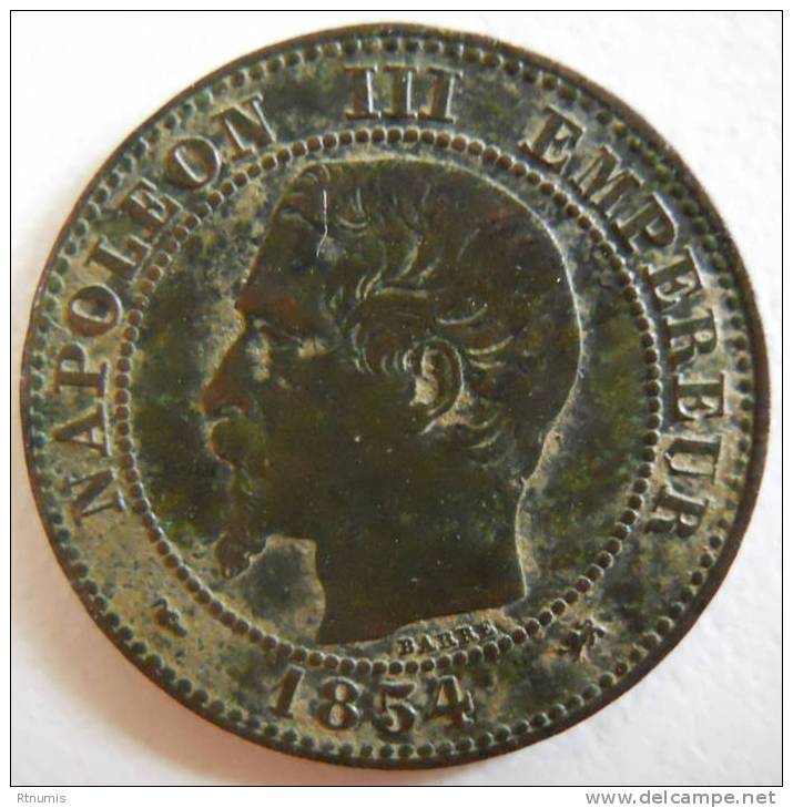 Napoléon III 2 Centimes 1854 LYON Petit D Petit Lion TRES RARE - 2 Centimes