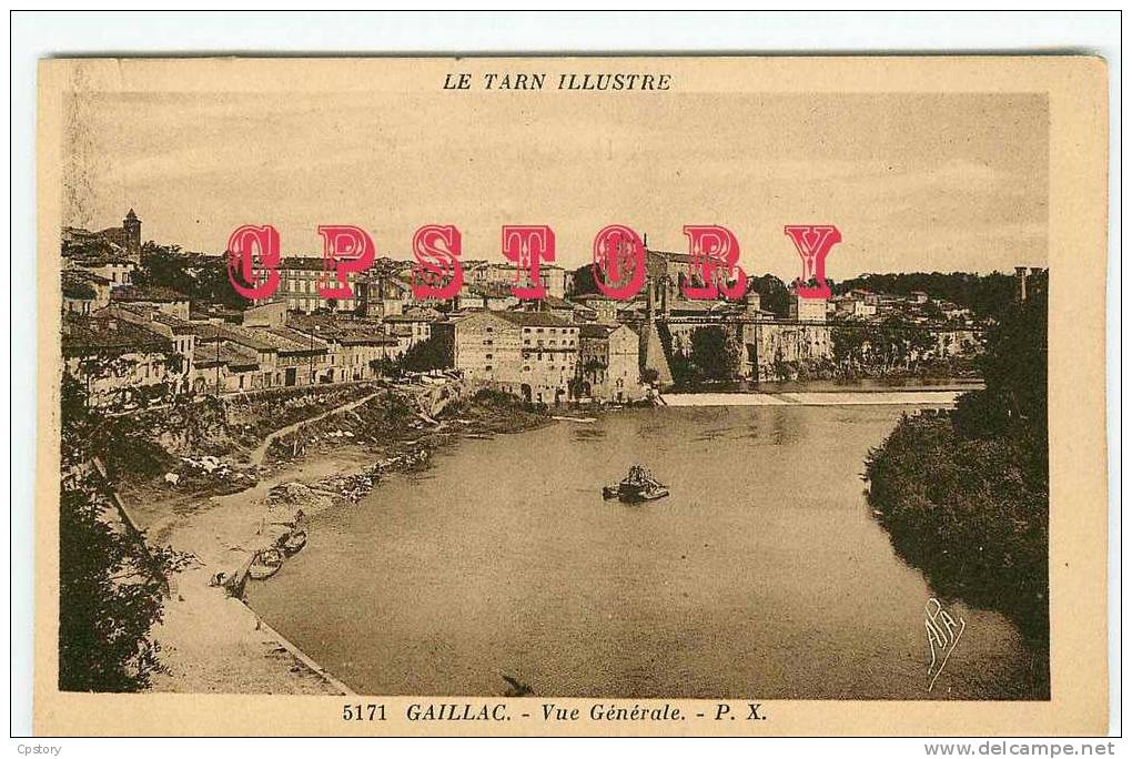 81 - GAILLAC - Vue Générale N° 5171 - Dos Scané - Gaillac