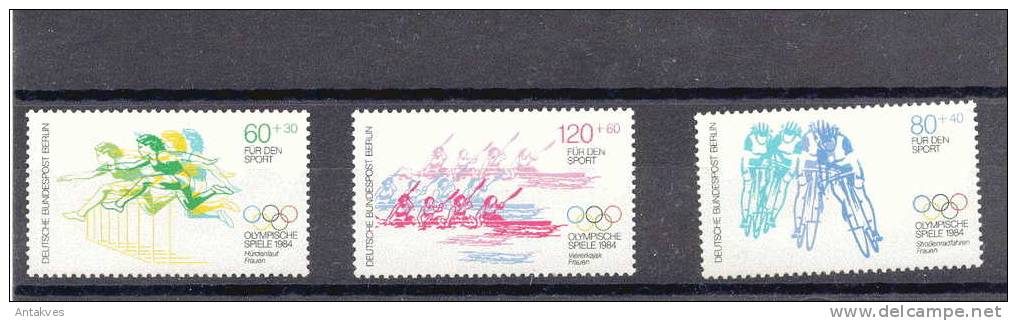 Deutsche Bundespost Berlin 1984 Olympic Games Los Angeles-84 Set Of 3 MNH - Sommer 1984: Los Angeles