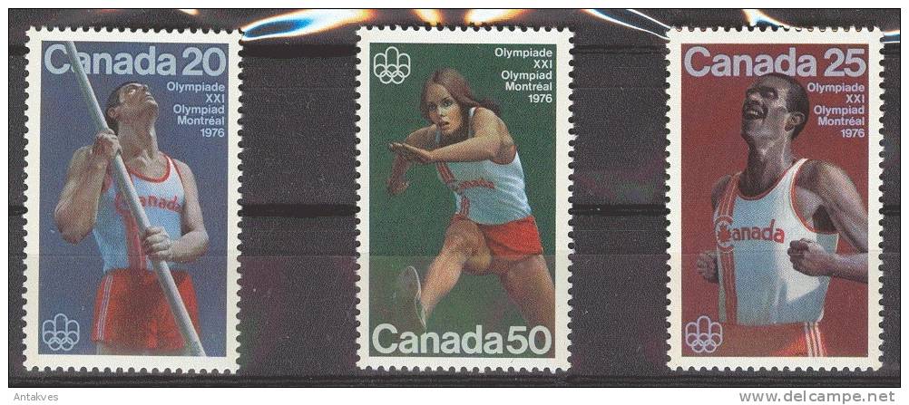 Canada 1975 Olympic Games Montreal-76 Athletics Set Of 3 MNH - Zomer 1976: Montreal