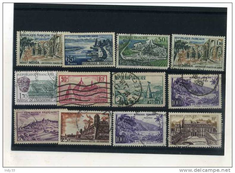 - FRANCE . ENSEMBLE DE TIMBRES PAYSAGES . OBLITERES - Collections