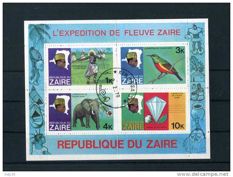 - CONGO KINSHASA . ZAÏRE . BLOC SUR L´EXPEDITION DU FLEUVE . 1979 . OBLITERE - Oblitérés