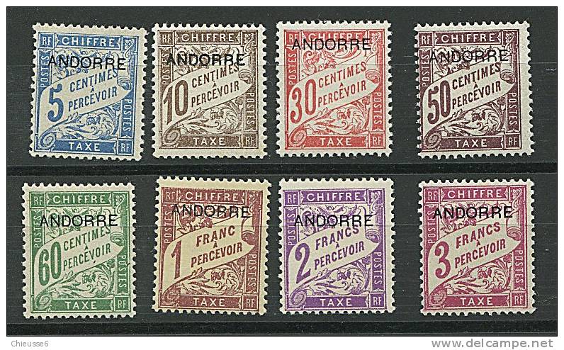 Andorre* Taxes N° 1 à 8 - - Unused Stamps