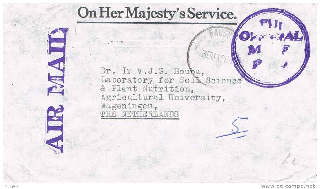1420. Carta Oficial NAUSORI (Fiji) 1983.  Service O.H.M.S. - Fidji (1970-...)