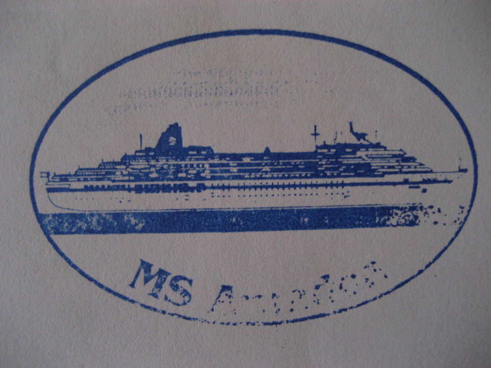 VILLAGARCIA DE AROSA Pontevedra Galicia Gibraltar ... Venedig ... Hamburg Alemania Germany MS AMADEA Ship Barco Bateau - Military Service Stamp