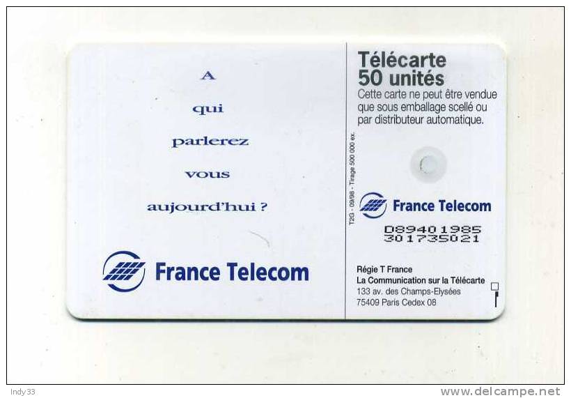 - TELECARTE FRANCE . CARTE ILLUSTREE 1998 - 1998