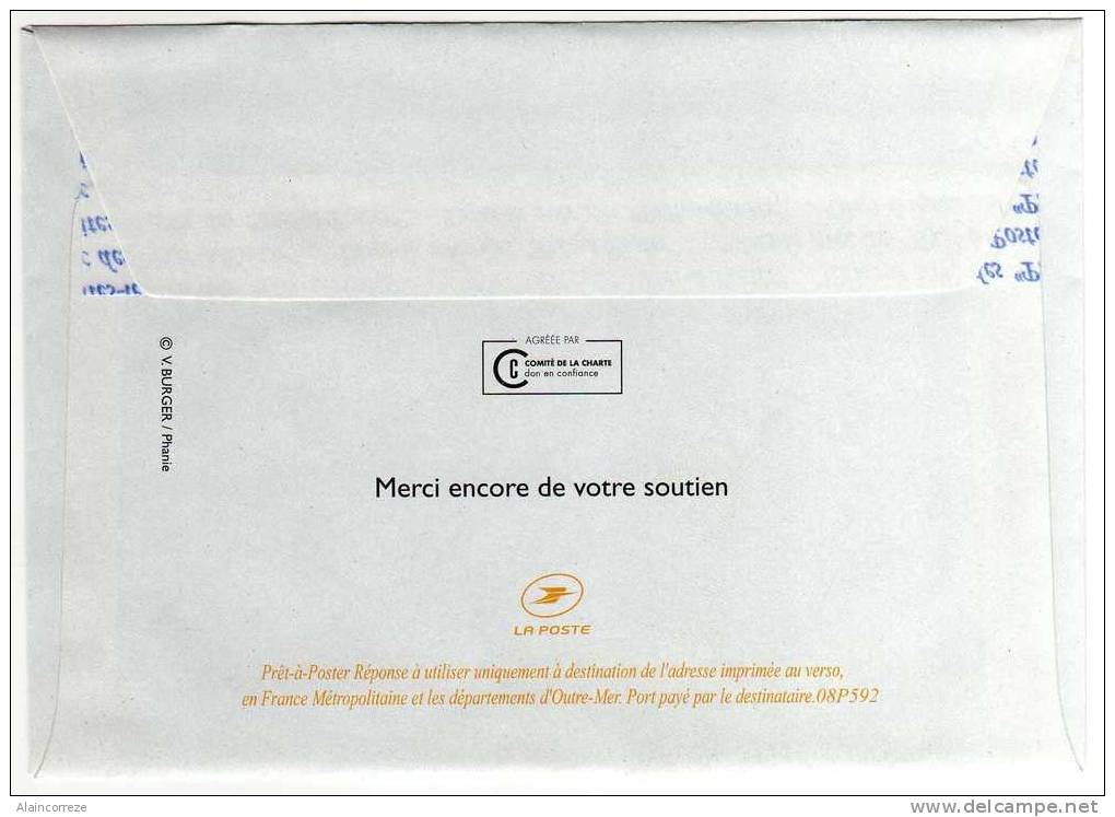 Entier Postal PAP Postréponse Seine Et MArne Marne La Vallée Action Contre La Faim Autorisation 34105 N° Au Dos 08P592 - Listos Para Enviar: Respuesta /Beaujard