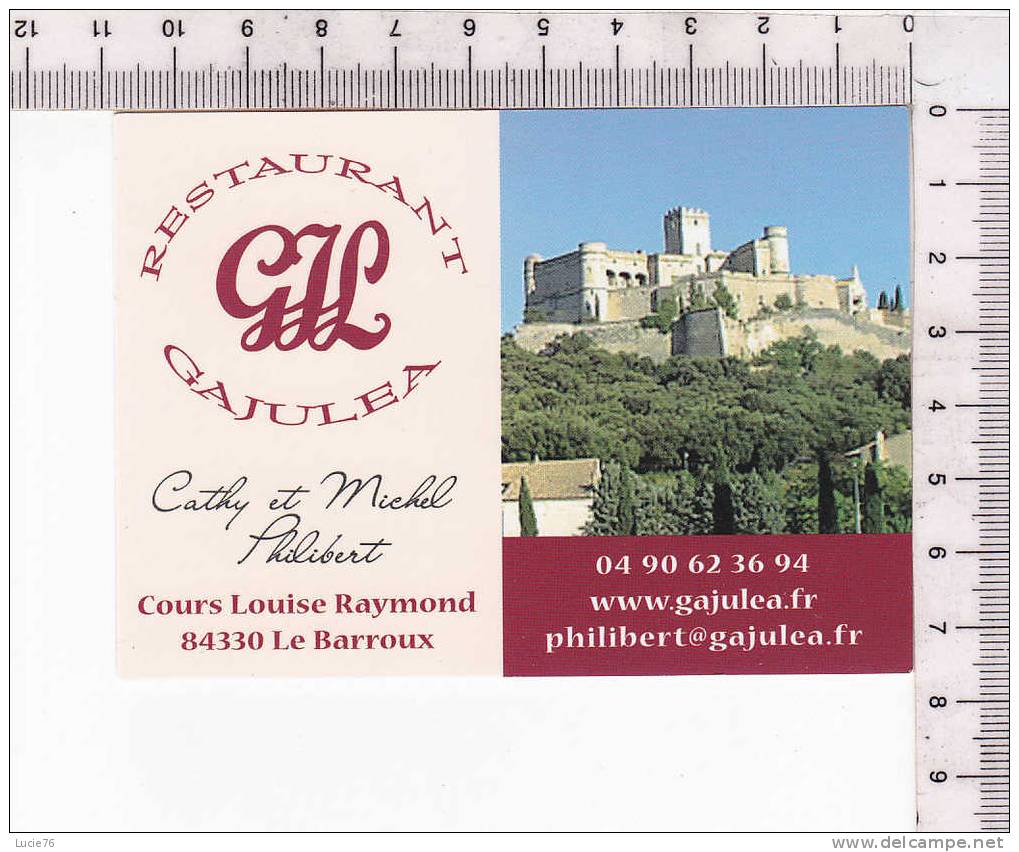 CARTONNETTE PUBLICITAIRE  -  Restaurant   GAJULEA   -   Entre Potes  -  Le Barroux - Hotel Labels