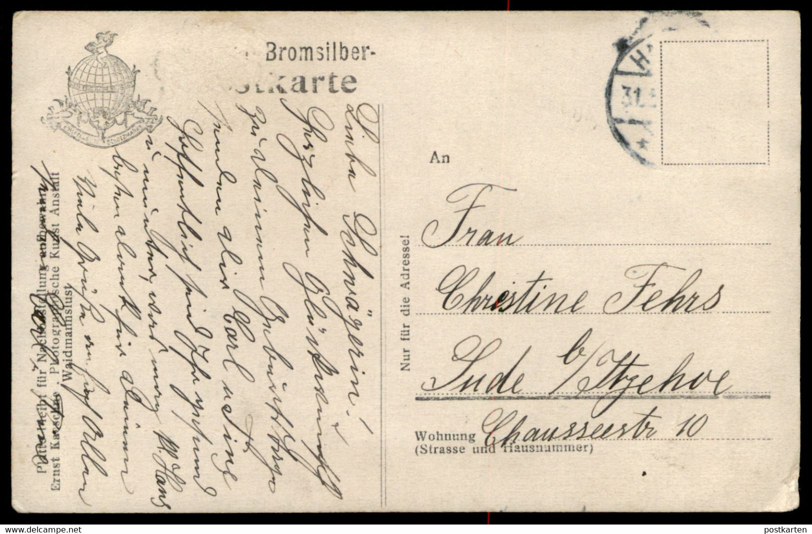 ALTE POSTKARTE HAMBURG VON-DER-TANN-STRASSE 7 SCHUHMACHER POSPIECH LAGER TAFELBUTTER F. HEINRICH AHRENS Foto Photo AK - Eimsbuettel