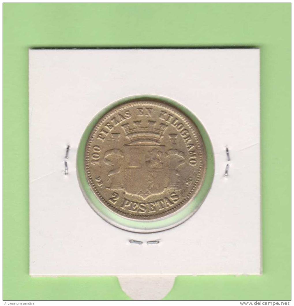 Gobierno Provisional  2 PESETAS 1.870 LATON  FALSA DE EPOCA   KM#654(Y59)  MBC/VF    DL-9010 - Otros & Sin Clasificación