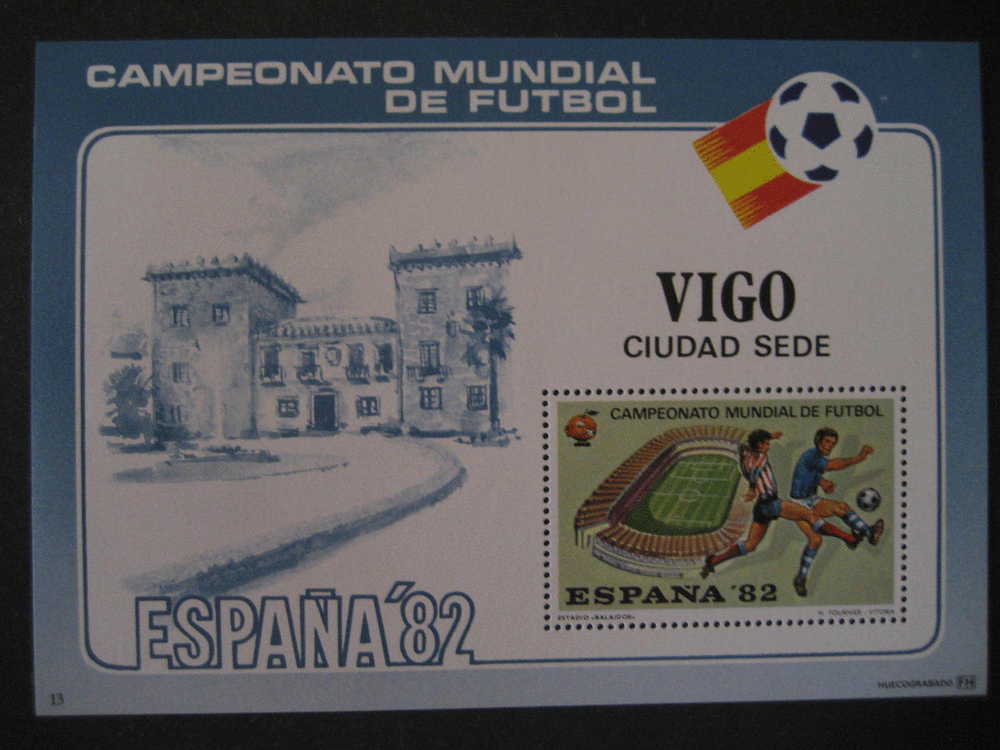 VIGO Celta Galicia Estadio Balaidos Stadium España Campeonato Mundial Futbol 1982 Football World Championship Hoja Sheet - Commemorative Panes