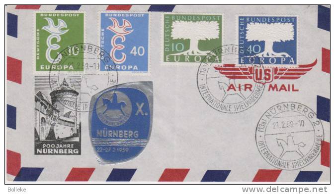 Europa CEPT - Années 1957 Et 1958 - Jouets - Allemagne - Lettre Illustrée De 1959 - 1957