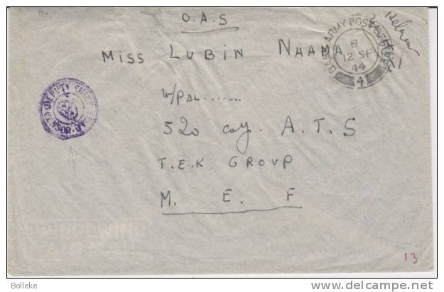 Palestine - Militaria - Lettre Militaire De 1944 - Avec Censure Anglaise - Palestine