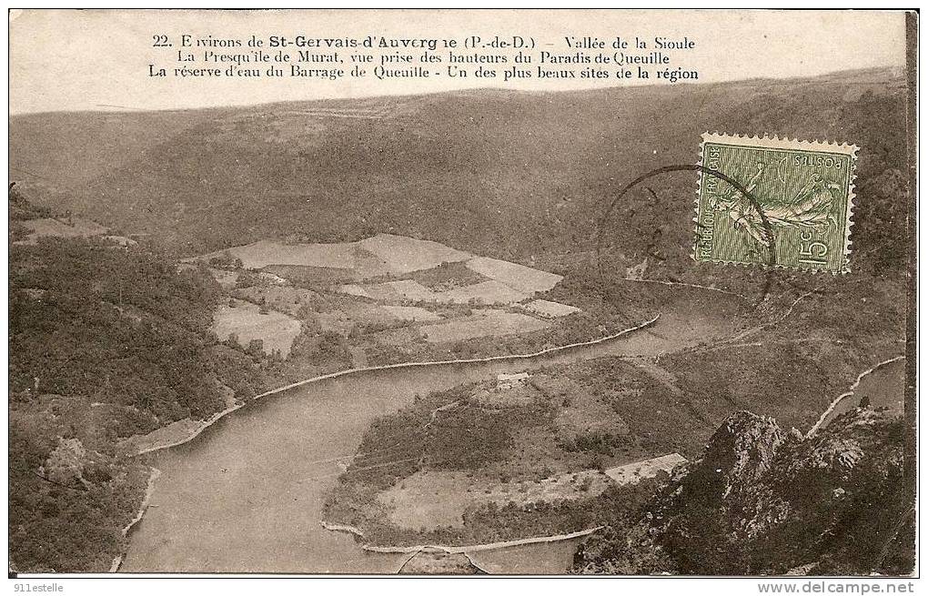 63   Environs De St Gervais -d, Auvergne , Vallée De La Sioule (pli Coin Inf Droit ) - Saint Gervais D'Auvergne