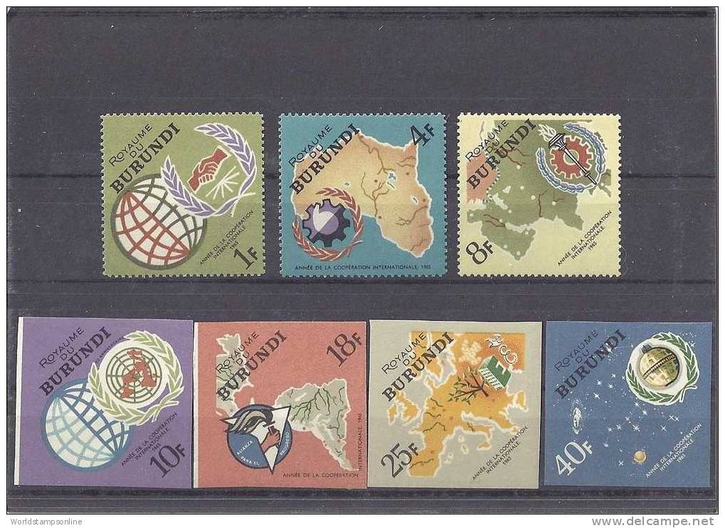 Burundi, Serie 7, Year 1965, SG182/88, International Cooperation Year, MNH/PF - Ongebruikt