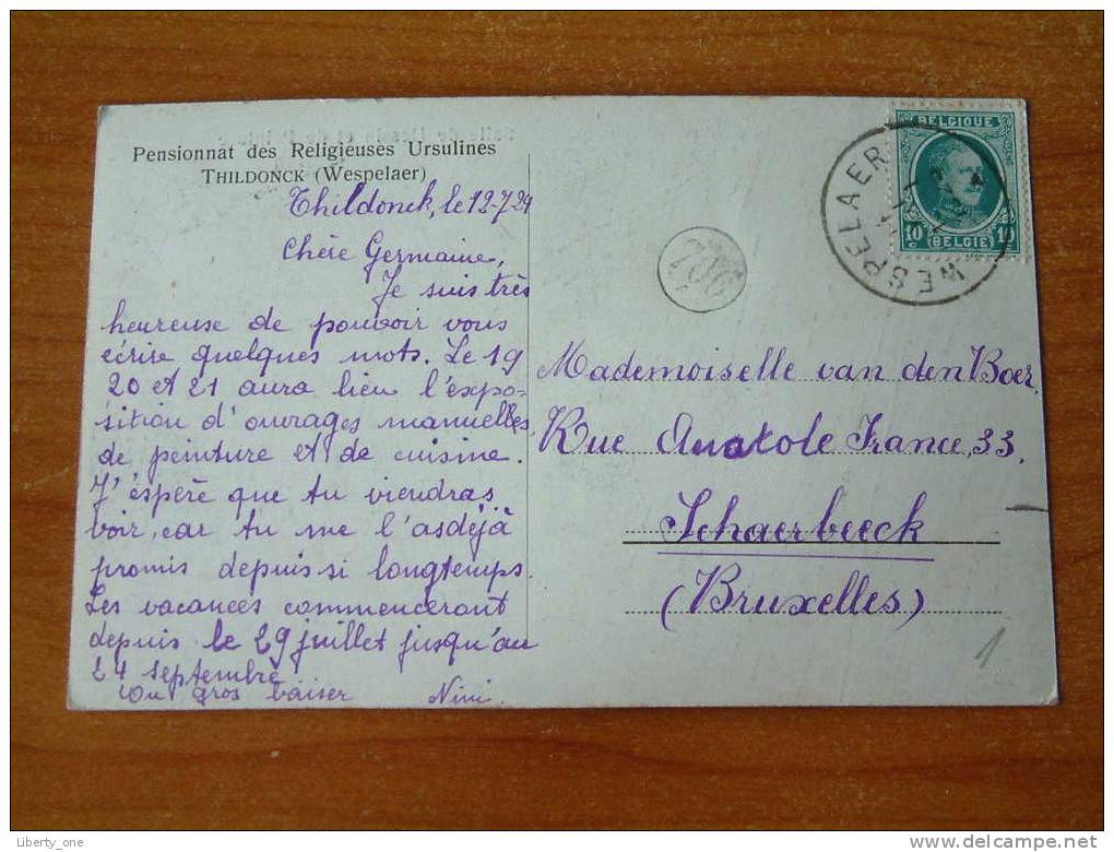 Pensionnat Des Religieuses Ursulines - Thildonck ( Wespelaer ) / Anno 1925 ( Zie Foto Voor Details ) !! - Haacht